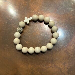 Rock beaded cross bracelet
